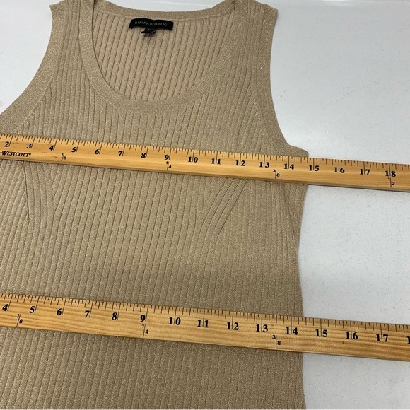 Express Ribbed Knit Midi Dress Medium Tall ‎ Gold Metallic Sparkle Sleeveless - Picture 10 of 10